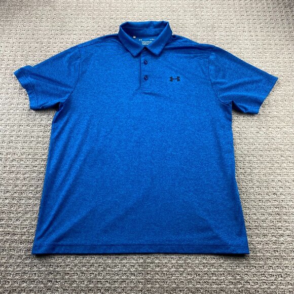 UNDER ARMOUR UA Golf Shirt Men Large Blue The Playoff Polo Loose Outdoor Golfer - Picture 1 of 11